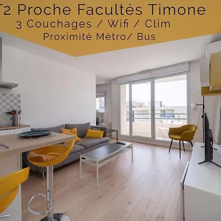 Appartement Tout Equipe Climatise Terrasse Hopital De La Timone Marseille Exterior photo